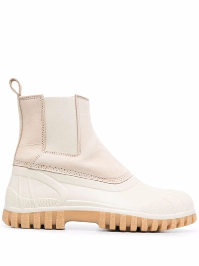 Diemme Leather-panel Chunky Boots In Neutrals