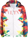 Valentino White And Multi Camouflage Print Windbreaker