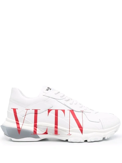 Valentino Garavani Vltn-print Low-top Sneakers In White