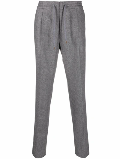 Brunello Cucinelli Pleated Drawstring Trousers In Gray