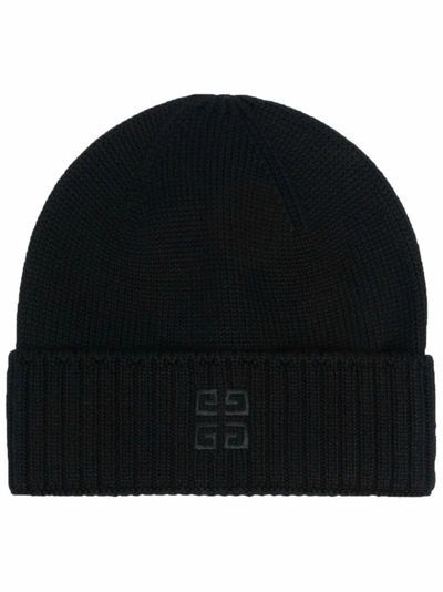 Givenchy Logo刺绣套头帽 In Black