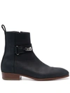 PHILIPP PLEIN NABUK LEATHER ANKLE BOOTS