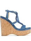 JIMMY CHOO WYNWOOD 130MM WEDGE SANDALS