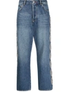 PHILIPP PLEIN CRYSTAL CABLE WIDE-LEG JEANS