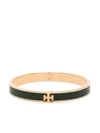 Tory Burch Kira Enameled Bracelet In Black,gold