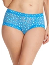 Hanky Panky Cross-dyed Leopard Retro V-kini In Laguna Blue