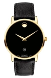 Movado Museum Classic Automatic Black Dial Mens Watch 0607566 In Black / Gold / Gold Tone / Yellow
