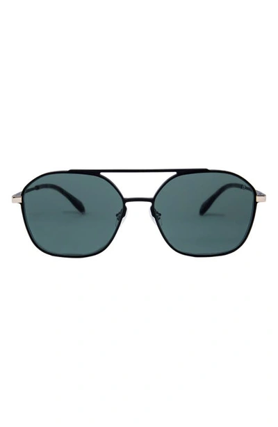 Mita Duomo 58mm Aviator Sunglasses In Matte Black/ Green