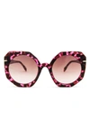 Mita Sole 54mm Gradient Sunglasses In Pink Demi / Gradient Amber
