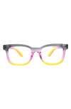 Aimee Kestenberg Bleeker 50mm Rectangle Blue Light Blocking Glasses In Black/prple/yellw Ombre/clear