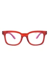 Aimee Kestenberg Bleeker 50mm Rectangle Blue Light Blocking Glasses In Crystal Red/ Clear