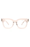 Aimee Kestenberg Houston 52mm Square Blue Light Blocking Glasses In Crystal Blush/ Clear