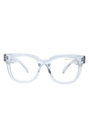 Aimee Kestenberg Houston 52mm Square Blue Light Blocking Glasses In Crystal Blue/ Clear