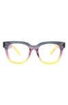 Aimee Kestenberg Houston 52mm Square Blue Light Blocking Glasses In Black/ Purple/ Yellow/ Clear