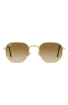 Ray Ban 51mm Gradient Aviator Sunglasses In Arista/ Clear Gradient Brown