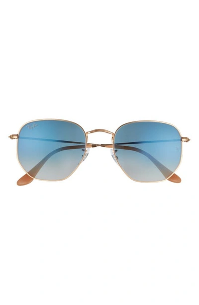 Ray Ban 54mm Aviator Sunglasses In Arista/ Clear Gradient Blue