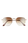 Ray Ban 54mm Geometric Sunglasses In Arista/ Clear Gradient Brown