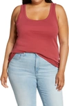 Caslonr Caslon Melody Ribbed Scoop Neck Tank In Red Earth