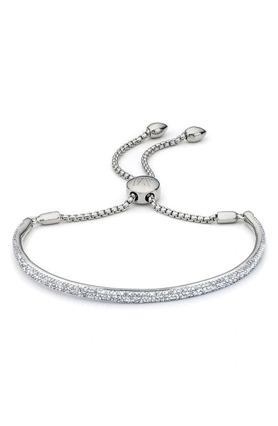 Monica Vinader Fiji Diamond Bar Bracelet In Ss