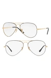Ray Ban 55mm Optical Glasses In Gold Black