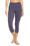 Zella Live In High Waist Pocket Crop Leggings In Grey Stone