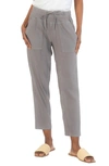 Kut From The Kloth Drawcord Waist Crop Pants In Grey