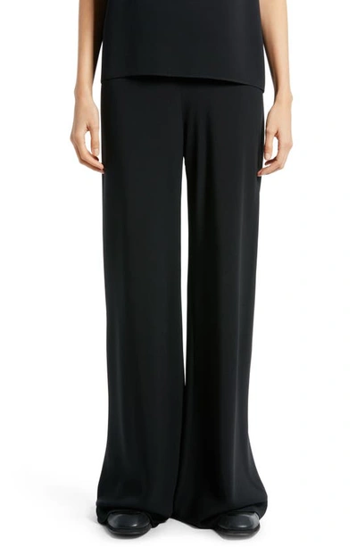 The Row Rebecca Flared Ribbed Linen Trousers In Black