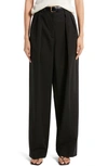 The Row Essentials Igor Crepe Straight-leg Pants In Black