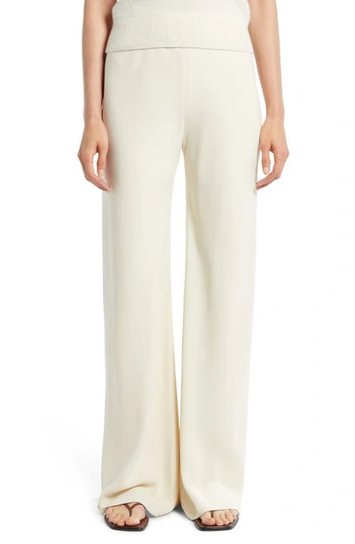 The Row Women's Dandy Wide-leg Silk & Linen Pants In White