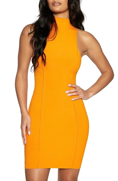 Naked Wardrobe Snatched & Sexy Sleeveless Minidress In Orange