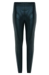 Mugler Black Embossed Iridescent Leggings In Black