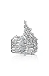 Hueb 18k White Gold Luminus Diamond Cluster Multirow Statement Ring In White Gold