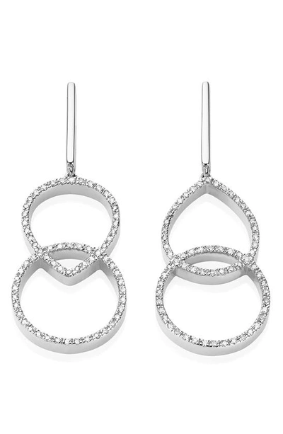 Monica Vinader Naida Kiss Mismatched Diamond Drop Earrings In Sterling Silver