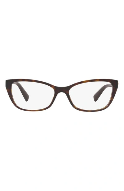 Versace 54mm Cat Eye Optical Glasses In Dark Havana