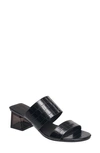 French Connection Clear Heel Slide Sandal In Black