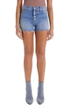 Mother The Pixie Dazzler Button Fly Cutoff Denim Shorts In Blowing Kisses