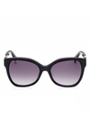 Max Mara Butterfly 56mm Gradient Cat Eye Sunglasses In Black