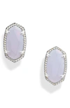 Kendra Scott Ellie Earrings In Bright Slvr Matte Lilac Glas