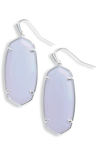 Kendra Scott Faceted Elle Drop Earrings In Bright Slvr Matte Lilac Glas