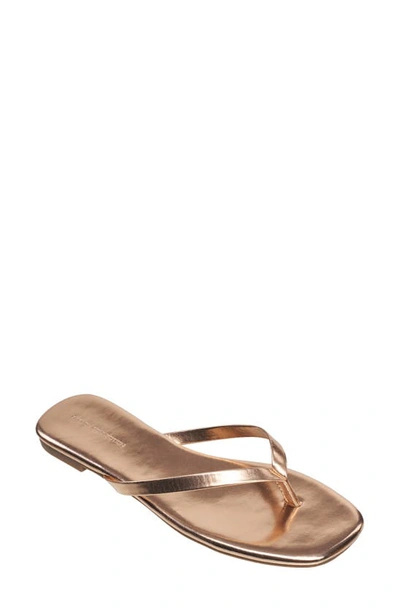 French Connection Women's Morgan Flat Open Toe Thong Flip Flop Sandals Women's Shoes In Rose Gold