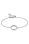 Monica Vinader Naida Open Circle Bracelet In Silver