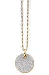 Monica Vinader Ava Diamond Disc Pendant Charm In Gold