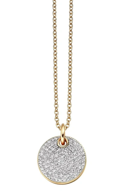 Monica Vinader Ava Diamond Disc Pendant Charm In Gold