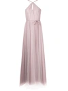 MARCHESA NOTTE BRIDESMAIDS GATHERED-TULLE HALTER-NECK GOWN