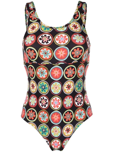 La Doublej Jazzercize Floral-print Bodysuit In Claire Coin