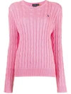 Polo Ralph Lauren Cable Knit Cashmere Sweater In Pink