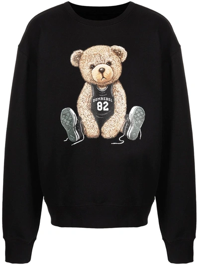 Domrebel Dribbling Teddy Bear Sweatshirt In Black