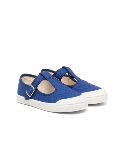 Pèpè Kids' Lino T-bar Shoes In Blue