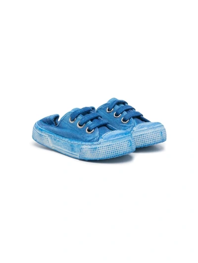 Pèpè Kids' Lace-up Low-top Sneakers In Blue