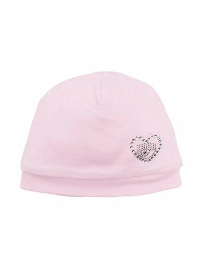 Chiara Ferragni Babies' Embroidered-design Patch-detail Hat In Pink